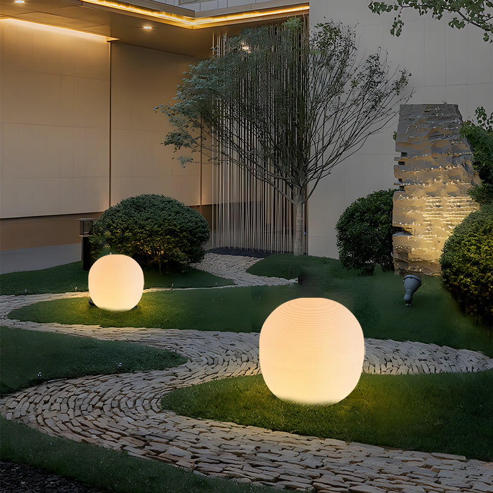 Modern Hardwired Outdoor Floor Lantern Warm LED Light in 13.4 inch & 15.7 inch Stylish for Garden-Lighom