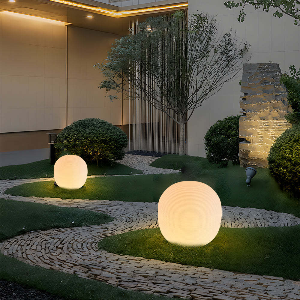 Modern Hardwired Outdoor Floor Lantern Warm LED Light in 13.4 inch & 15.7 inch Stylish for Garden-Lighom