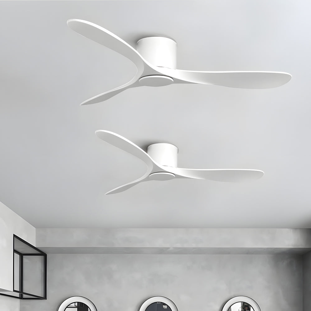 52" Modern 3-Blade Low-Profile White Fan