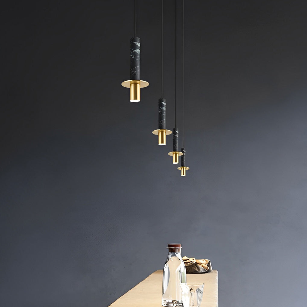 Elongated Cylindrical Terrazzo LED Postmodern Spotlight