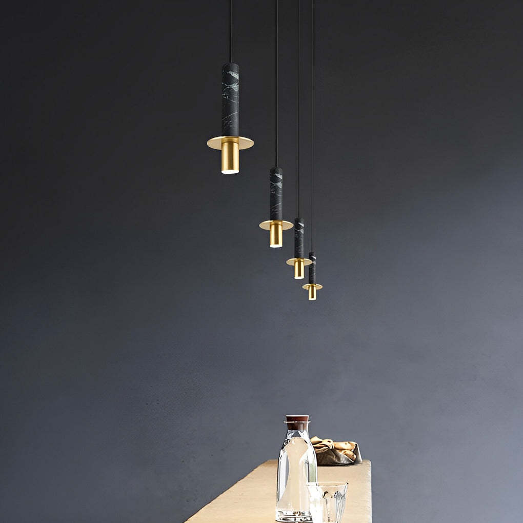Elongated Cylindrical Terrazzo LED Postmodern Spotlight