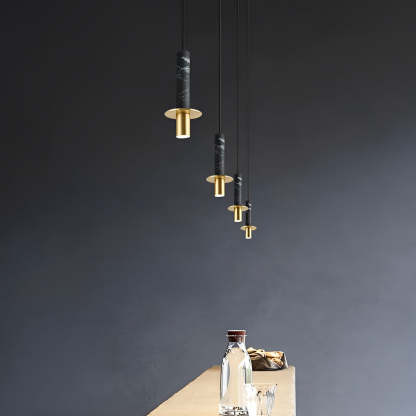 Elongated Cylindrical Terrazzo LED Postmodern Spotlight