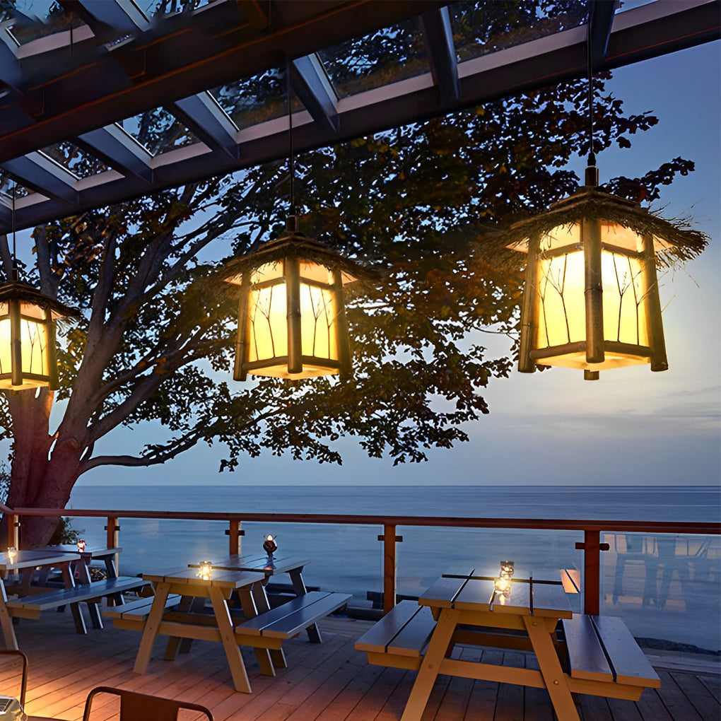 Rustic Bamboo E27 Landscape Warm Lights For Pergola Hanging Lighting Or Path Lighting-Lighom