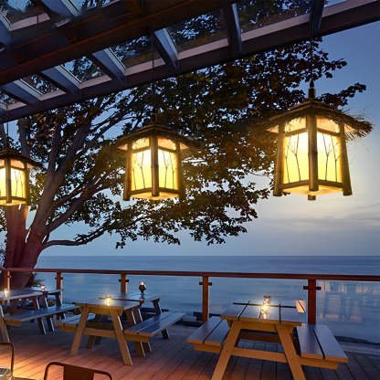 Rustic Bamboo E27 Landscape Warm Lights For Pergola Hanging Lighting Or Path Lighting-Lighom