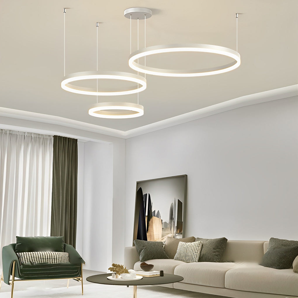 Circular Rings Dimmable LED Modern Chandelier