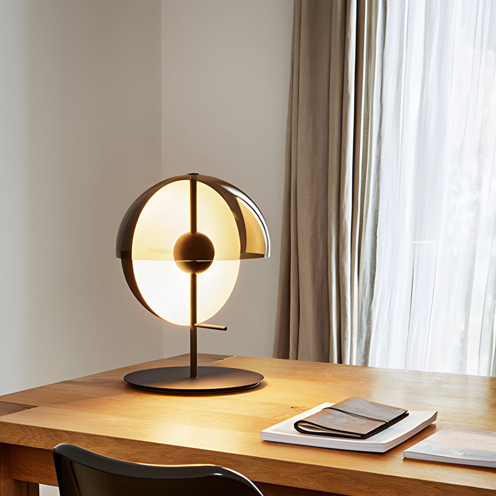 Novelty 2-Half-Sphere Amber Glass LED Table Lamp