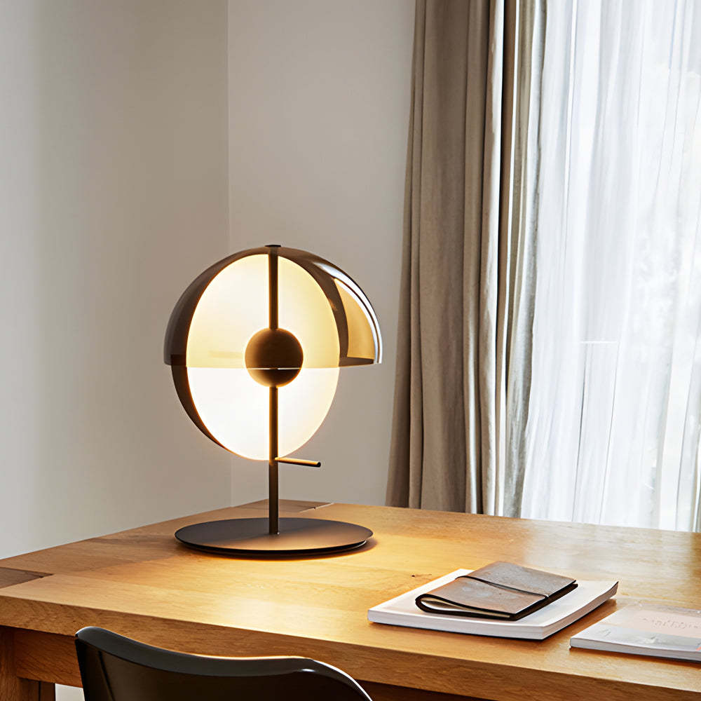 Novelty 2-Half-Sphere Amber Glass LED Table Lamp