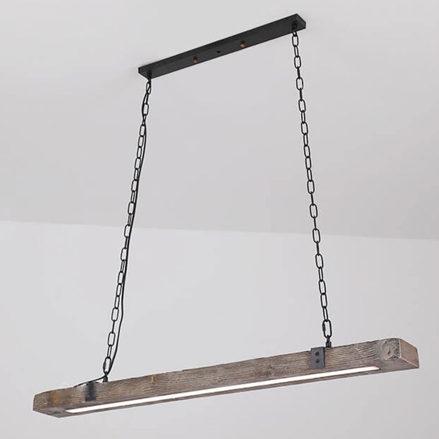 Black vintage long wooden chandeliers — 220V-240V (UK/AU