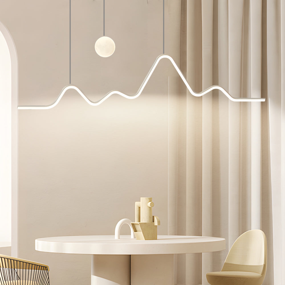 Long Strip Wave Mountain Moon Modern Dining Light