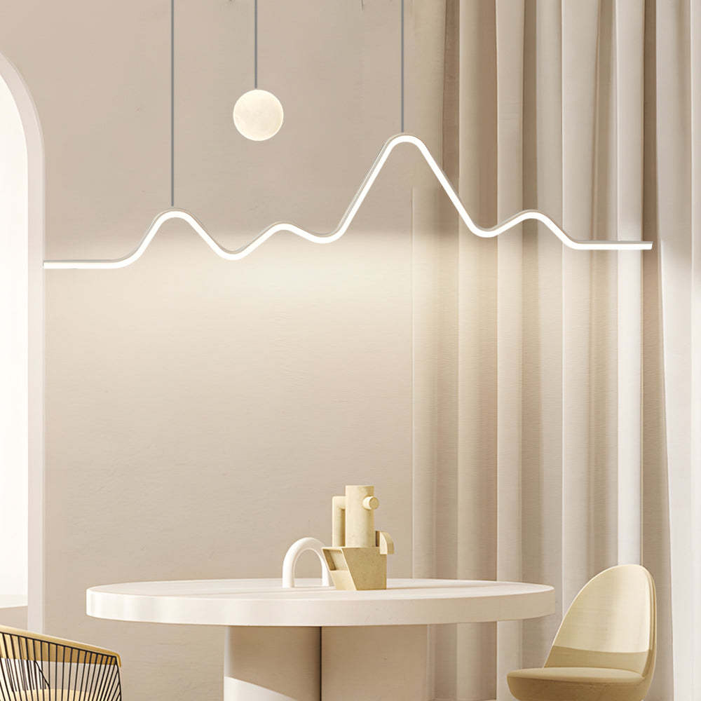 Long Strip Wave Mountain Moon Modern Dining Light