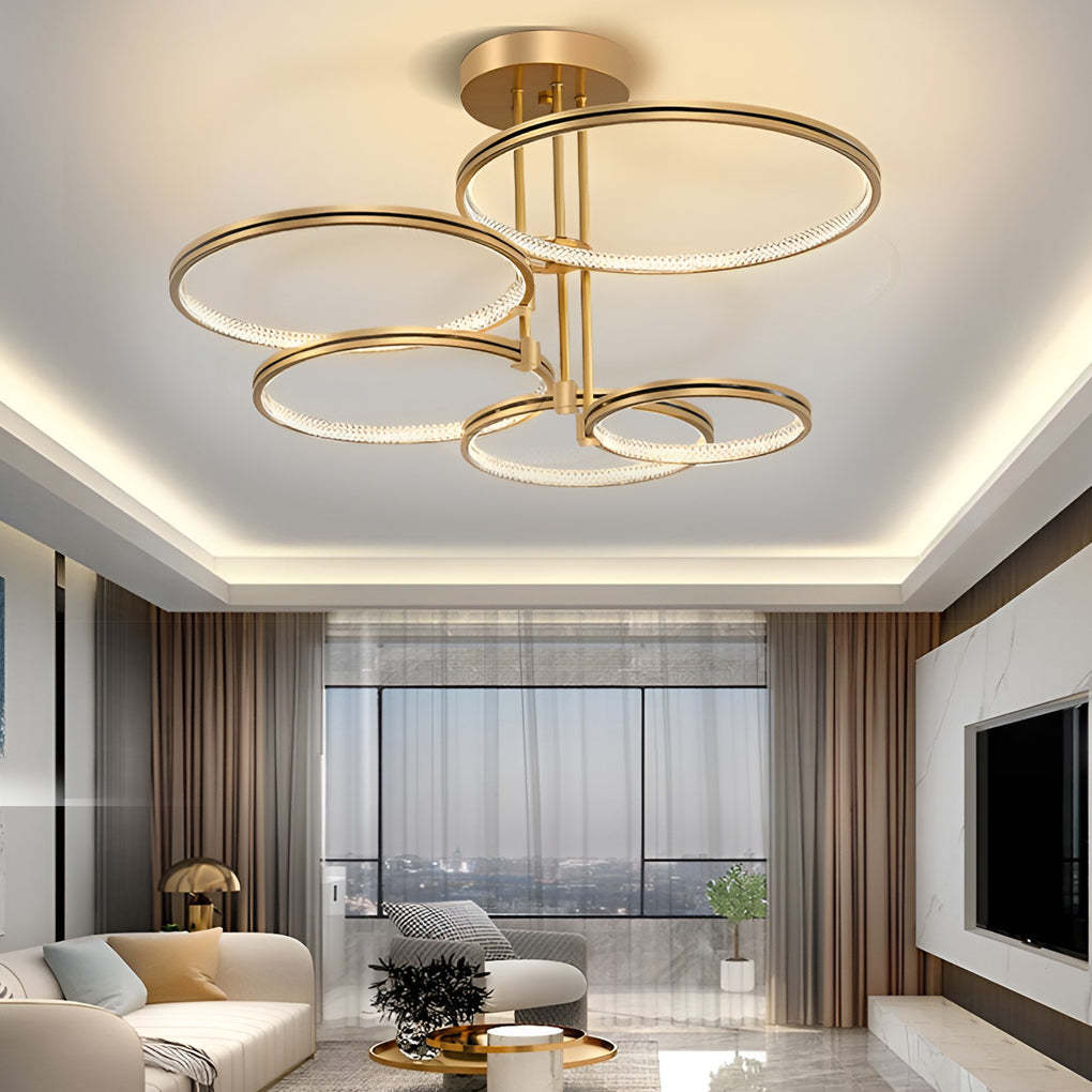 Minimalist Triple Ring Metal Nordic Chandelier