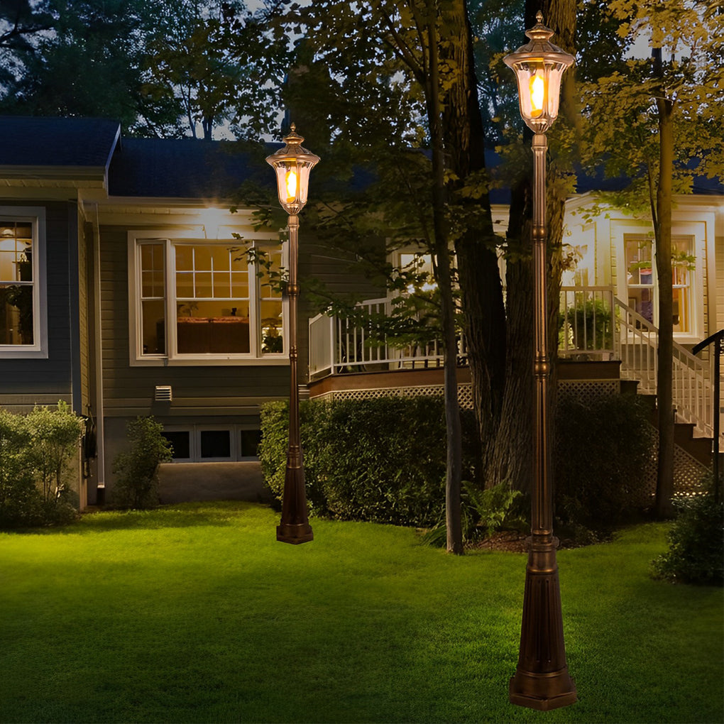 Retro Waterproof Aluminum LED Elegant Bronze European-Style Street Lights-Lighom