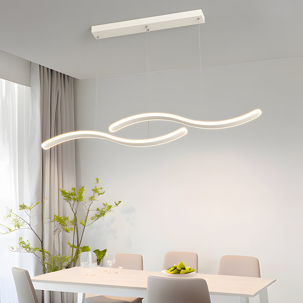 Wavy Line LED Dining Pendant Dimmable