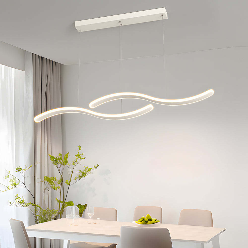 Wavy Line LED Dining Pendant Dimmable