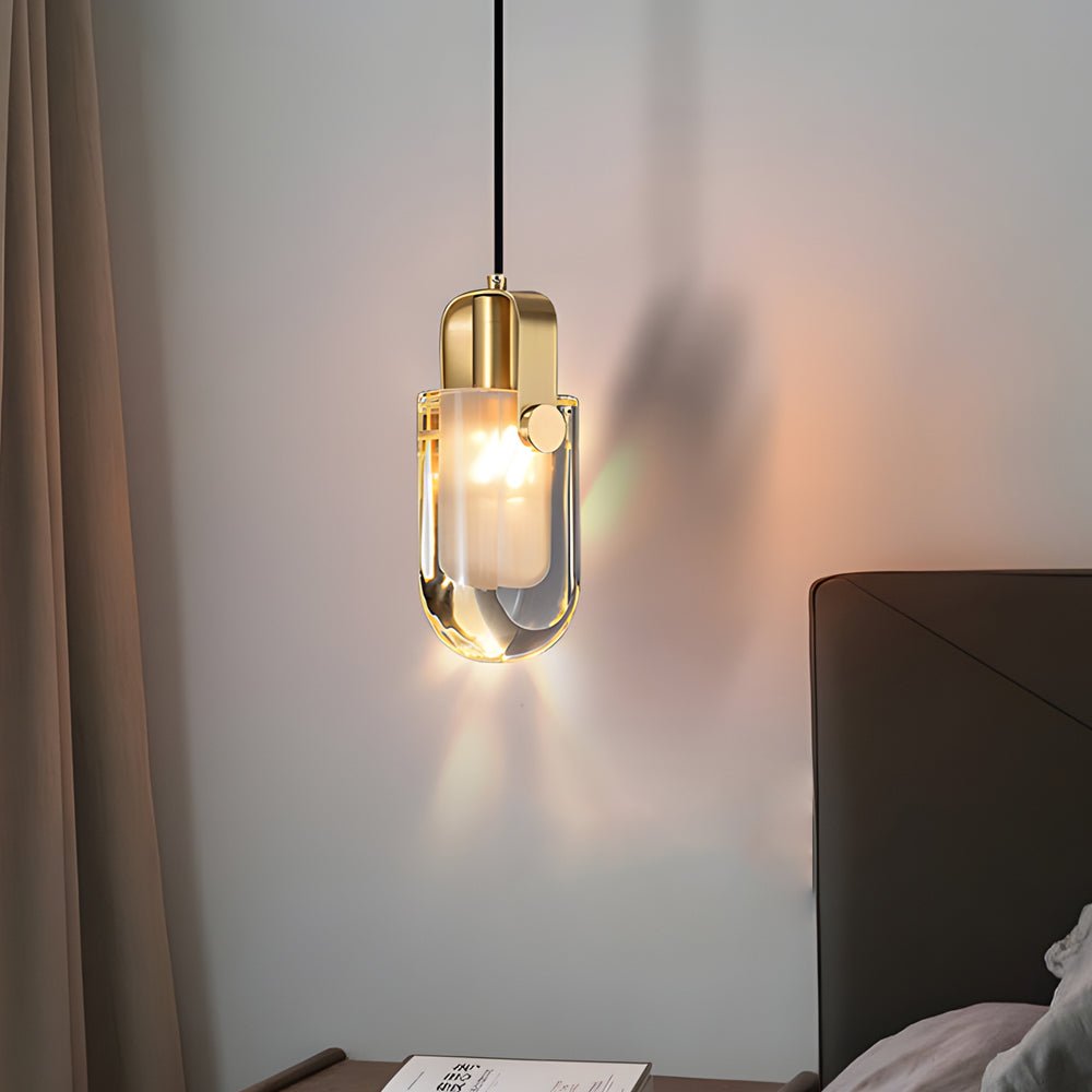 Crystal Shade Copper Dimmable Modern Pendant Light