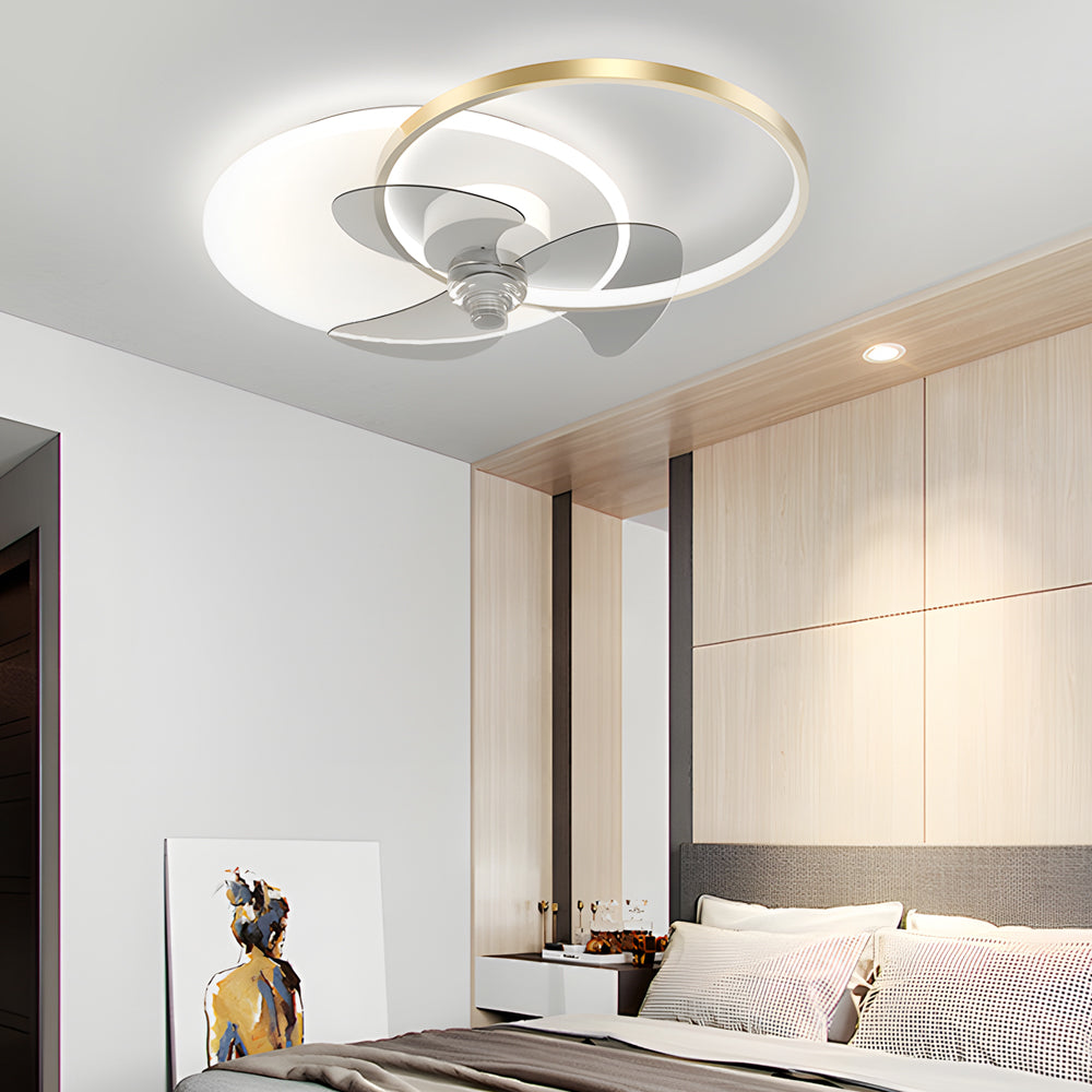 Round Mute 3-Step LED Silent Modern Fan