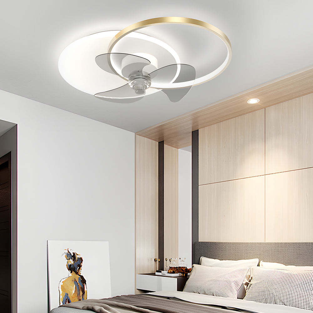 Round Mute 3-Step LED Silent Modern Fan