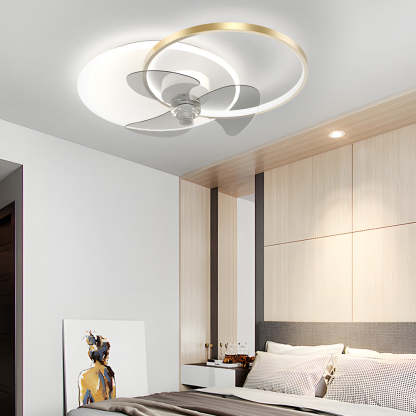 Round Mute 3-Step LED Silent Modern Fan