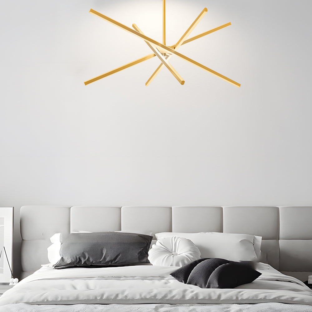 Dimmable LED Sputnik Linear Chandelier
