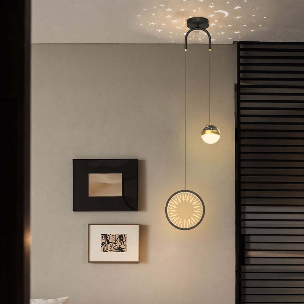 Oval Starry Projection Dimmable Nordic Pendant - Rnd