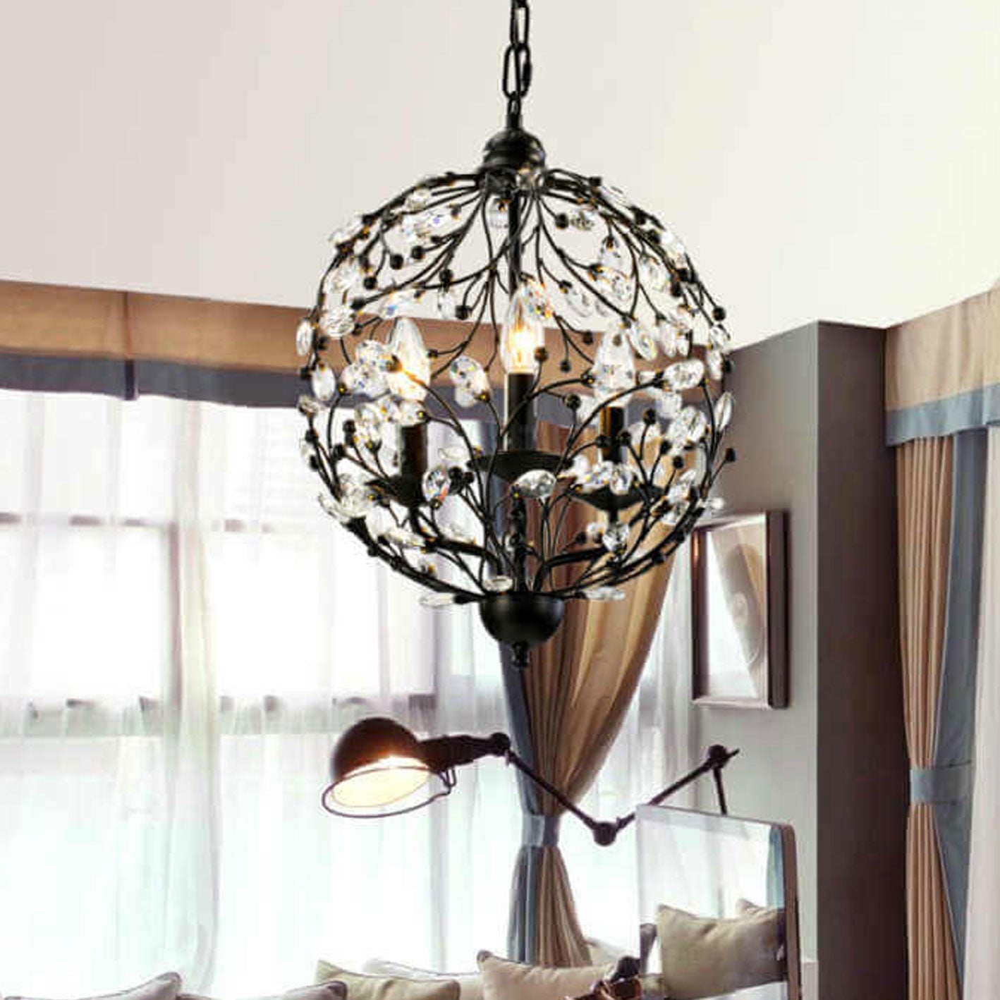 Vintage Crystal Branch Chandelier