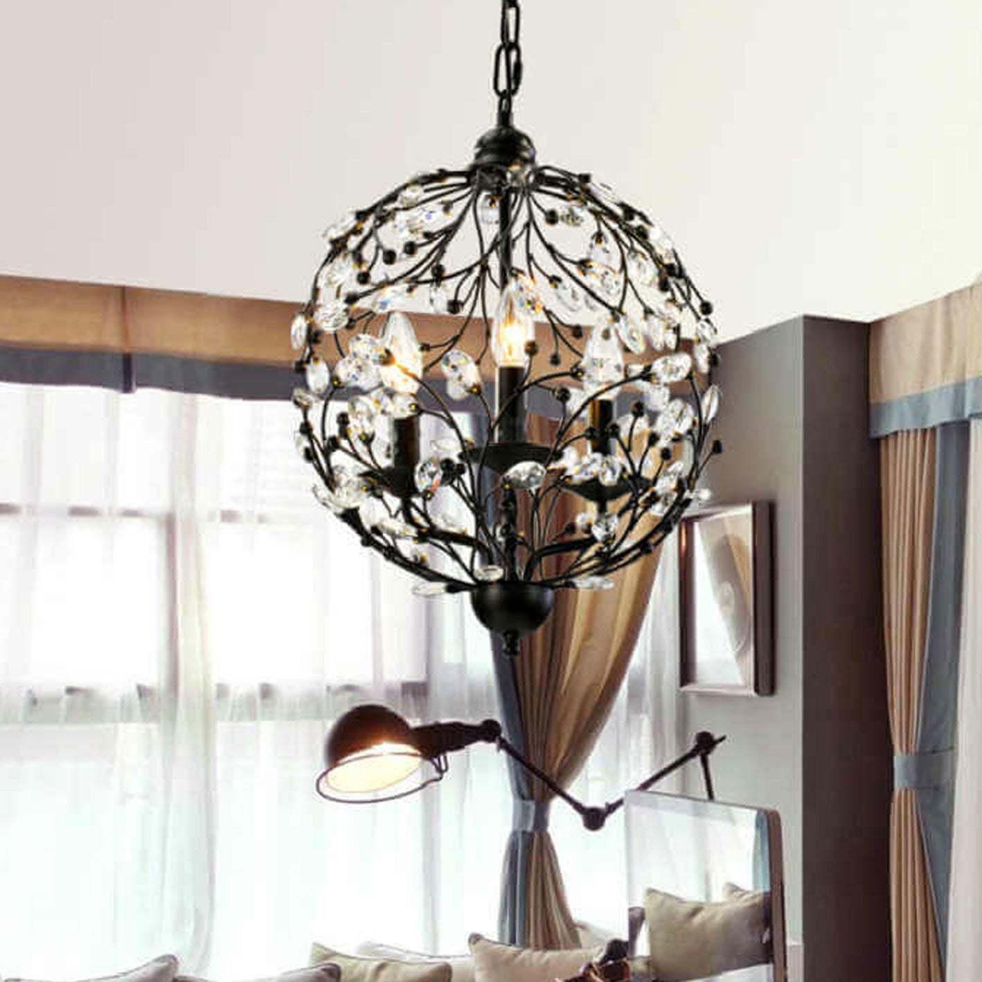 Vintage Crystal Branch Chandelier