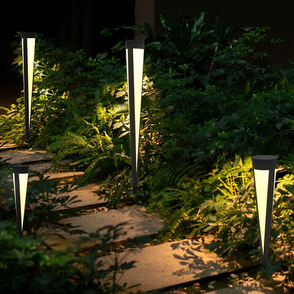 Round Outdoor Waterproof LED Gray Modern Solar Outdoor Lights Lawn Lamp-Lighom