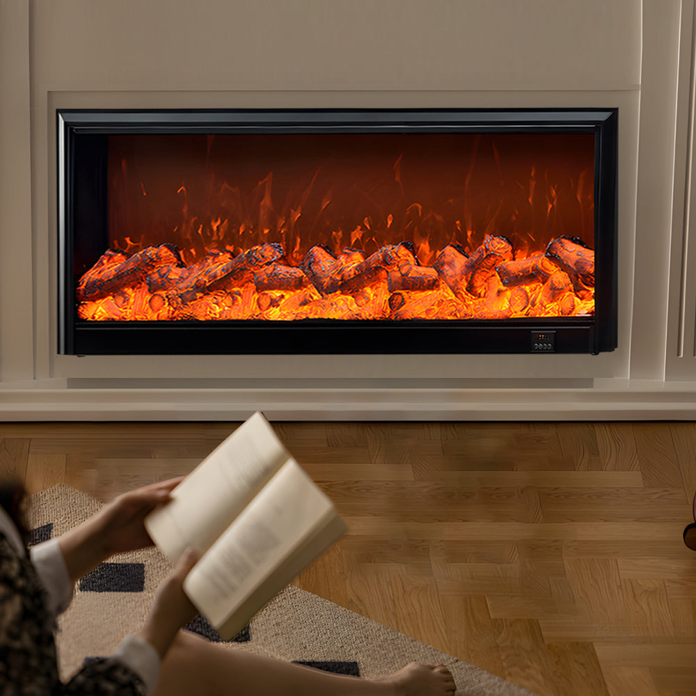 Firewood Flame Heating Decorative Recessed Fireplace Light