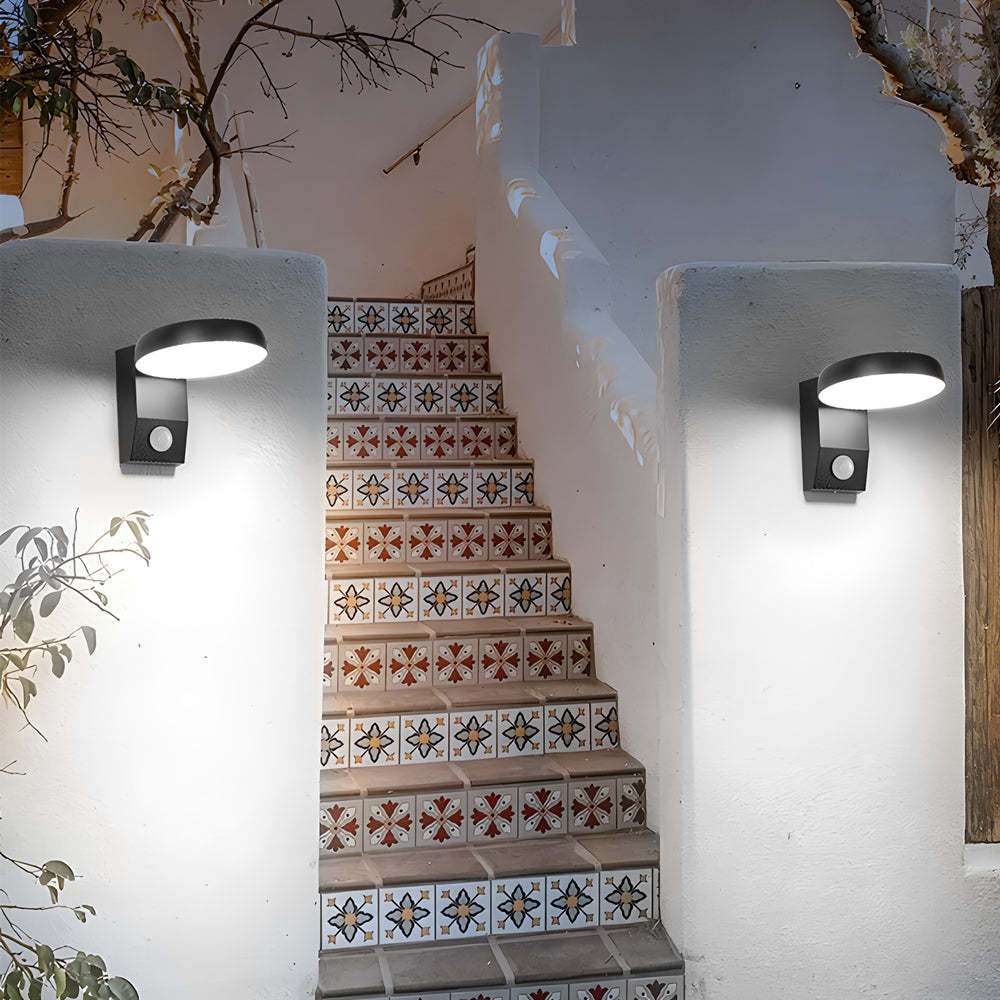 Black Motion Sensor Outdoor Wall Light - Rotatable-Lighom
