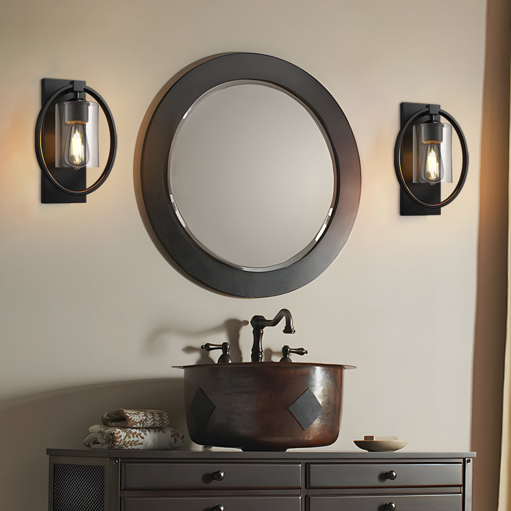 Black Industrial Tungsten Bathroom Wall Sconce