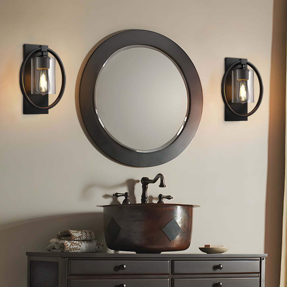 Black Industrial Tungsten Bathroom Wall Sconce