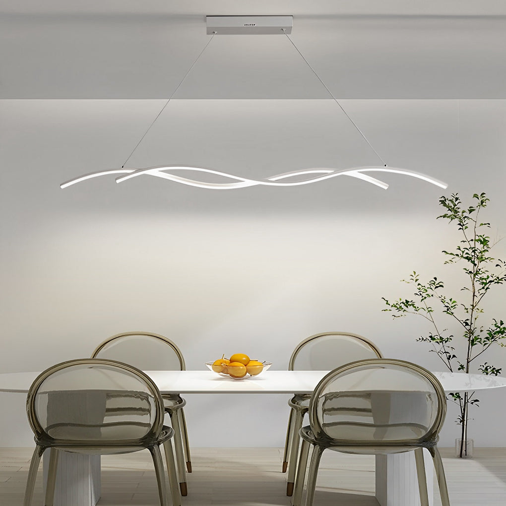 Double Wavy Minimalist LED Modern Chandelier