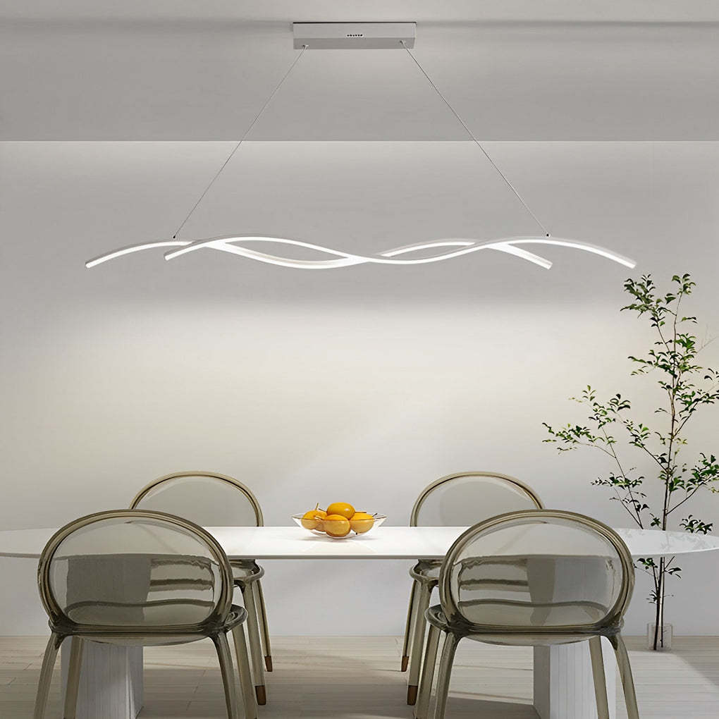 Double Wavy Minimalist LED Modern Chandelier