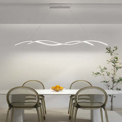 Double Wavy Minimalist LED Modern Chandelier