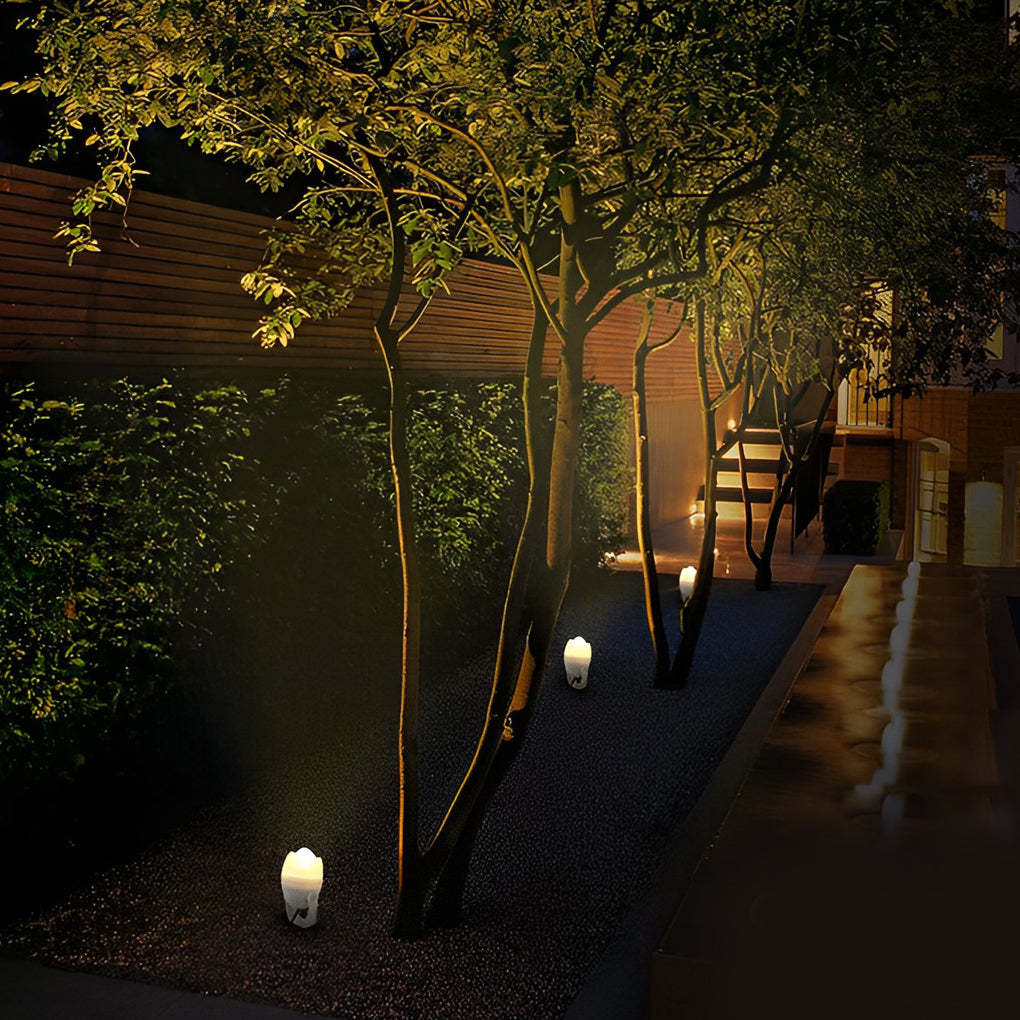 Modern Eggshell-shaped RGB Adjustable LED Outdoor Spotlight with Stake-Lighom