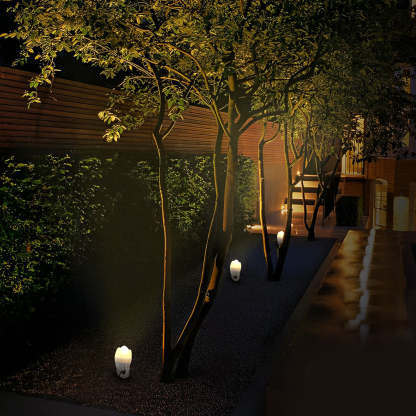 Modern Eggshell-shaped RGB Adjustable LED Outdoor Spotlight with Stake-Lighom