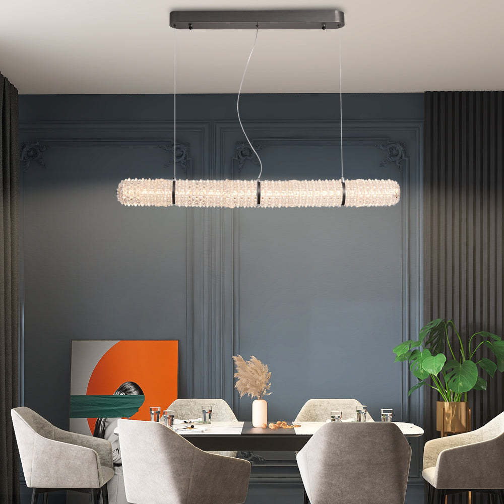 LED Crystal Linear Long Island Suspension Lamp
