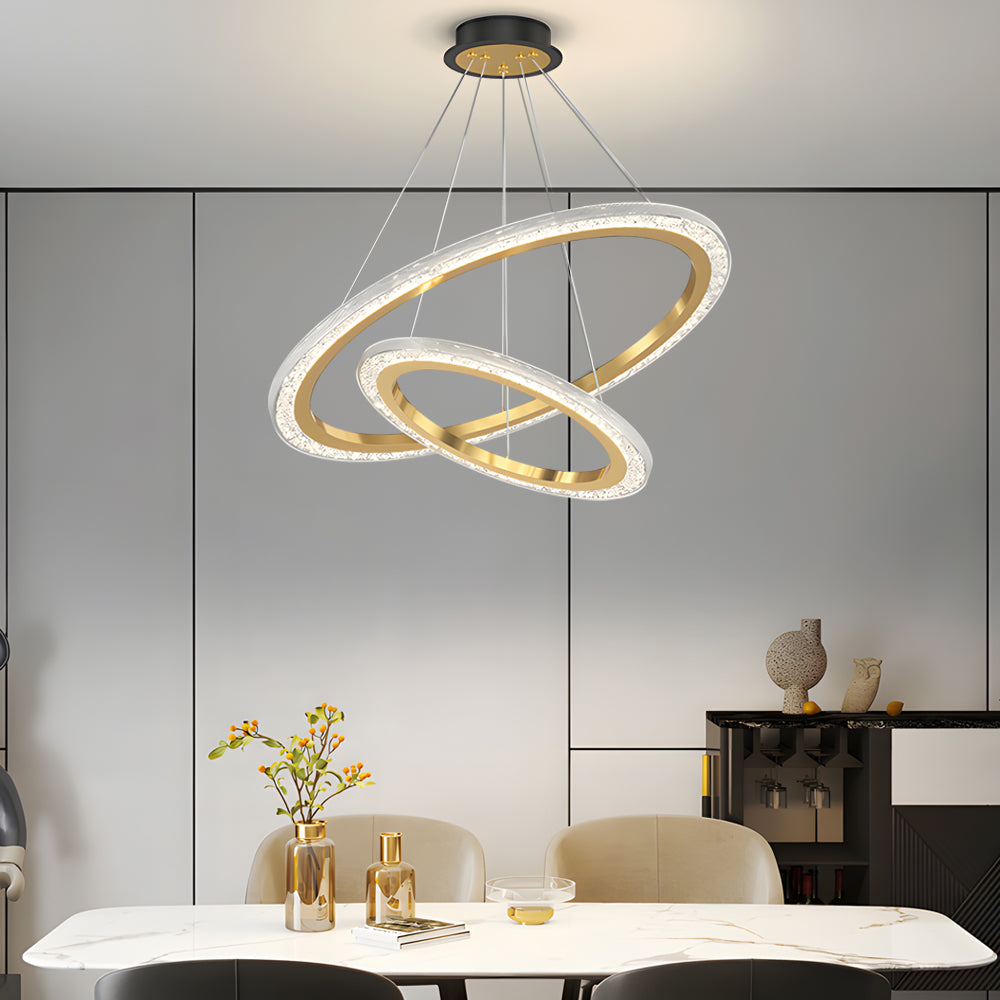 Adjustable Ring Dimmable Modern Chandelier