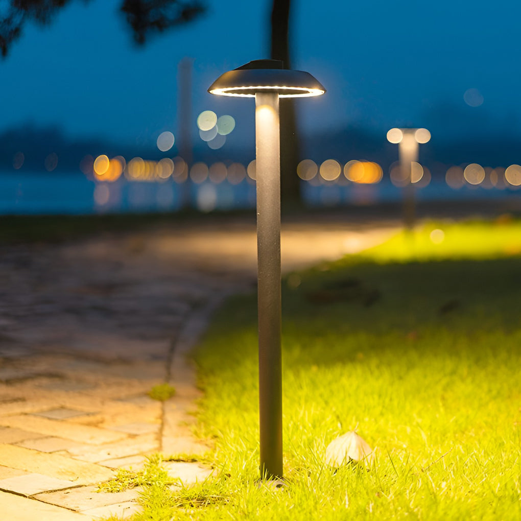 Mushroom-Shaped LED Black Modern Outdoor Lawn Light