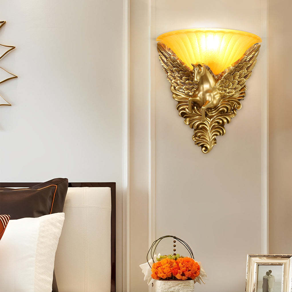 Resin Horse Head European Decorative Sconce