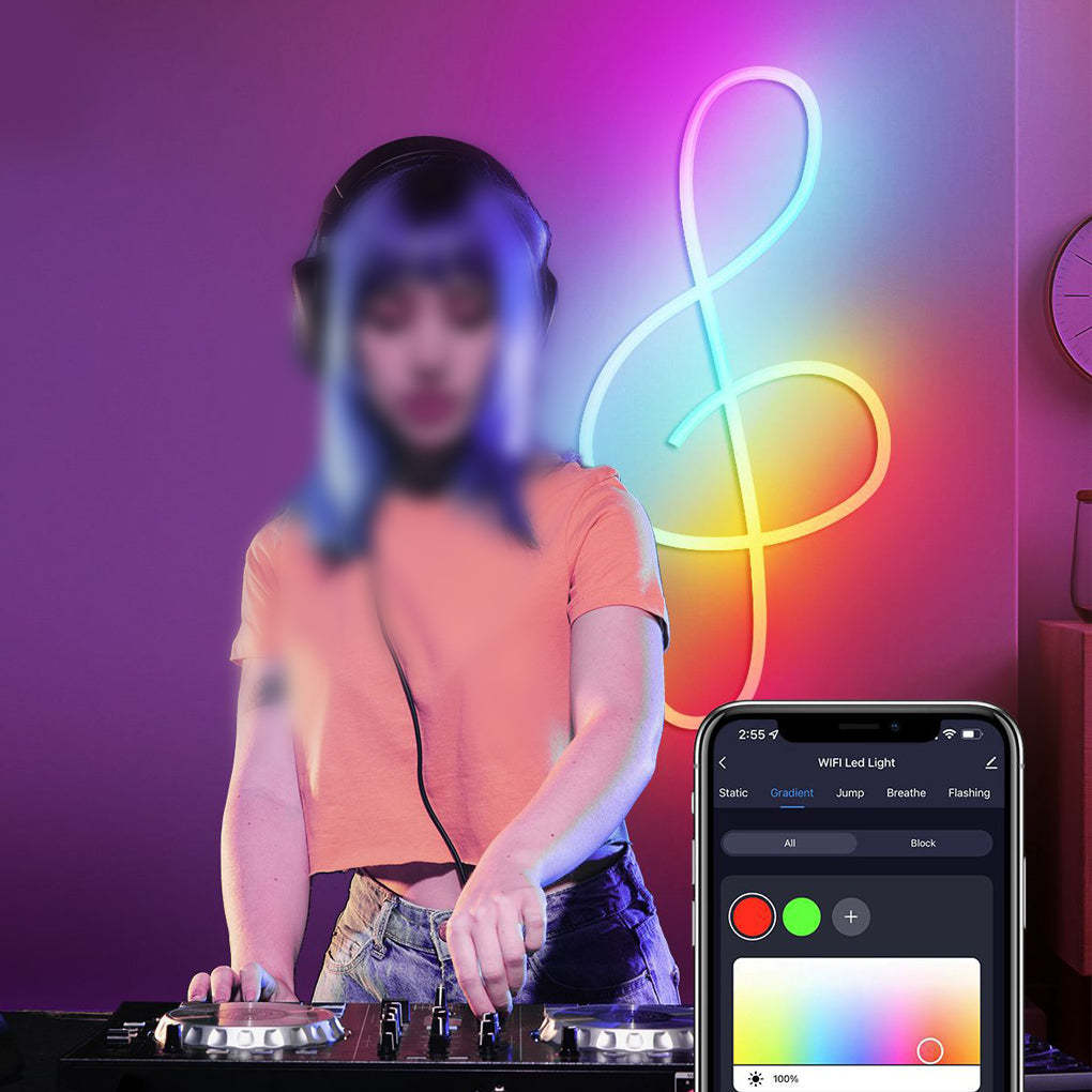 Wireless Control RGB LED Strip Lights Rope Light Flexible DIY Modeling-Lighom