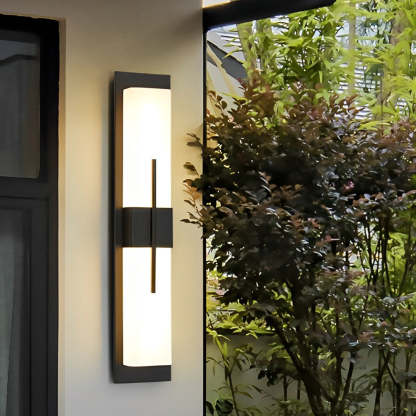 Creative Rectangular LED Waterproof Black Modern Outdoor Wall Lamp-Lighom