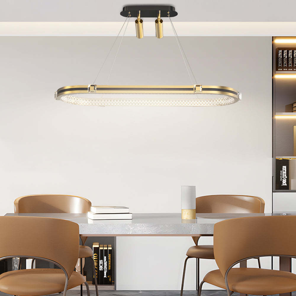 Long Oval Ring Dimmable LED Modern Dining Chandelier