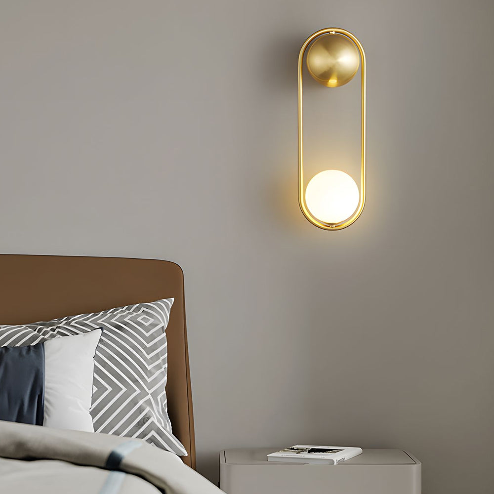Mila Wall Sconce 1-light Glass Globe Wall Light - Gold/Black-Lighom