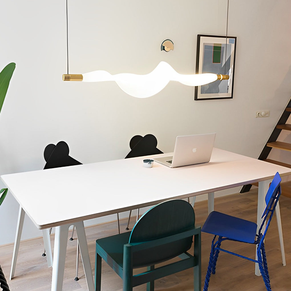 Strip Plated Aluminum LED Modern Dining Chandelier