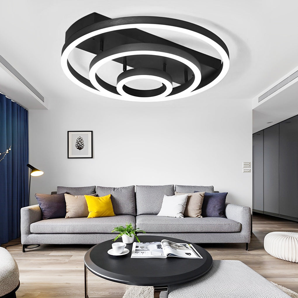 Adjustable Multiple Circular LED Modern Flush Mount Light