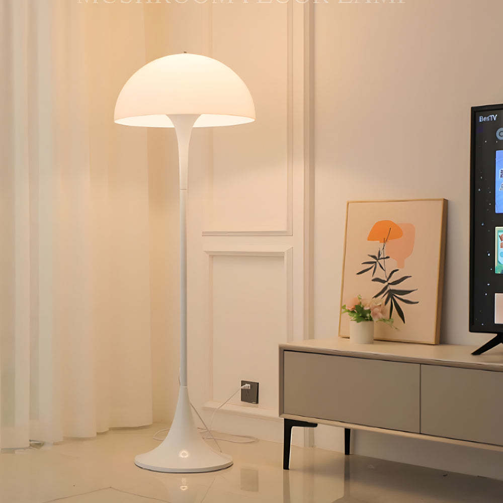 Downlight White Dimmable Mushroom Dome Floor Lamp