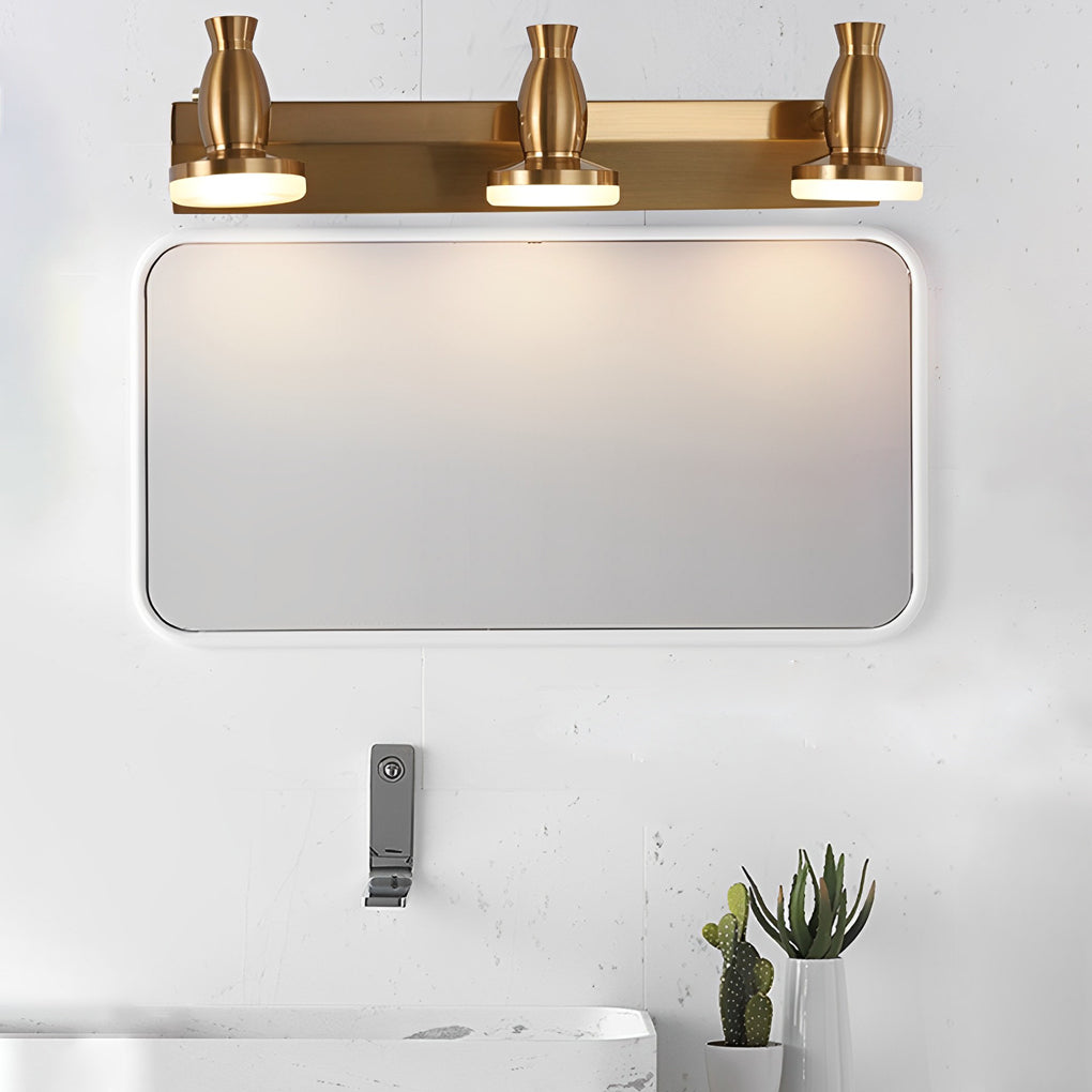 Adjustable Gold Bathroom Vanity Light with 180�� Rotatable Heads - 3/4 Light LED Fixture-Lighom