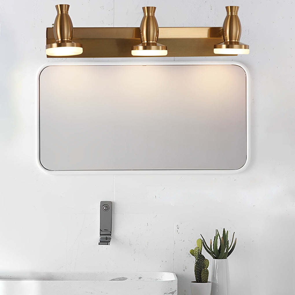 Adjustable Gold Bathroom Vanity Light with 180° Rotatable Heads - 3/4 Light LED Fixture-Lighom