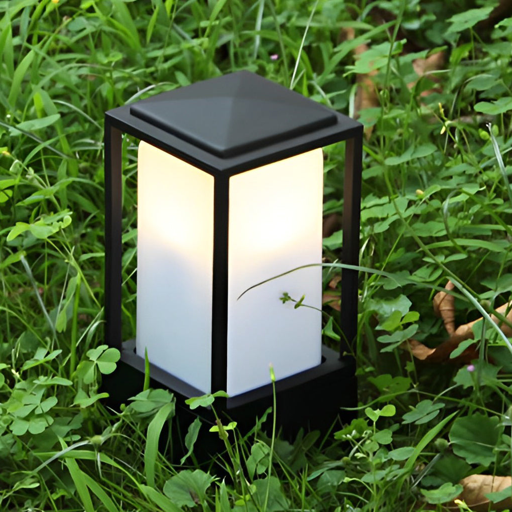 Aluminum Cubic Lawn Lantern 110V Low Voltage Waterproof LED Landscape Lighting-Lighom